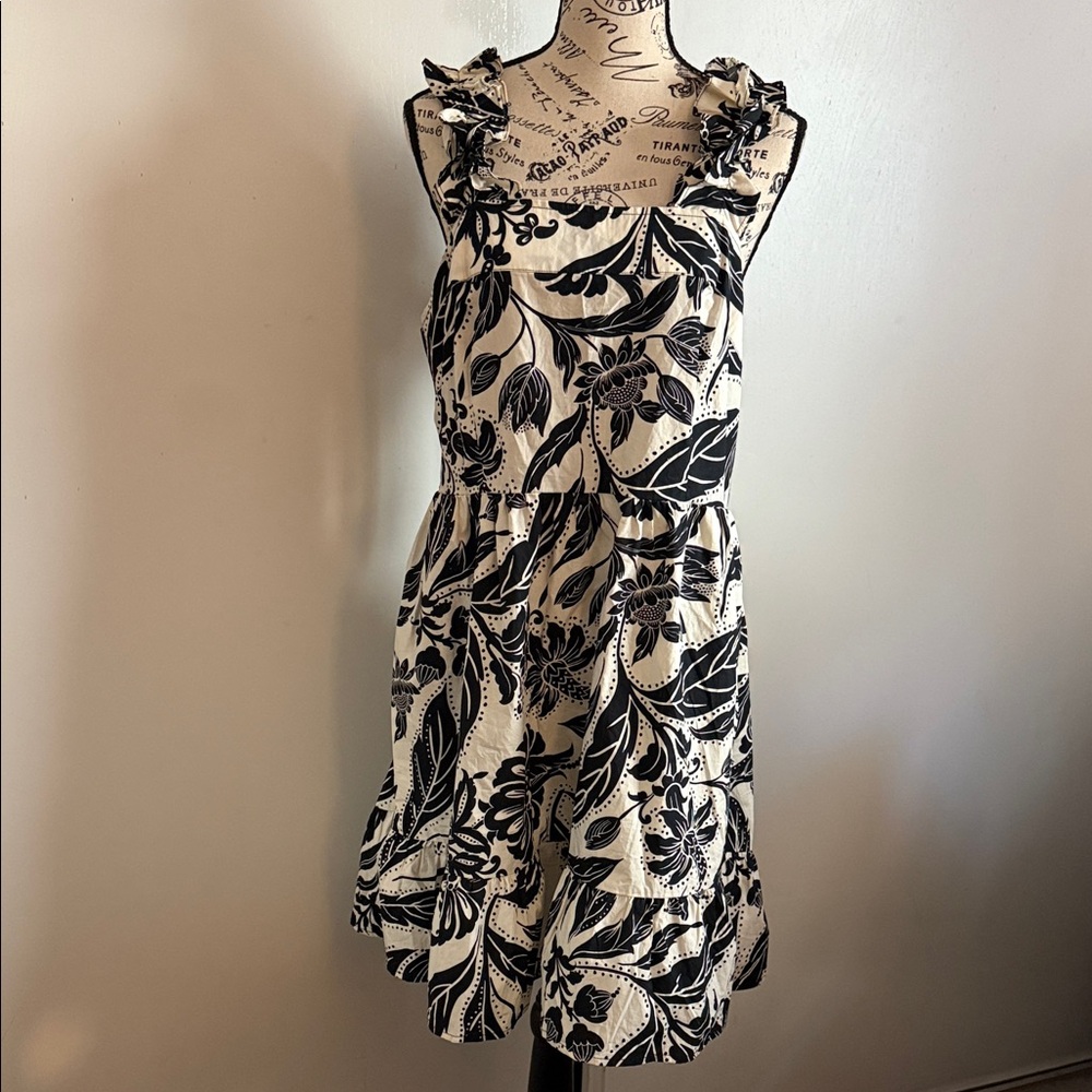 Floral Black and White Dress
